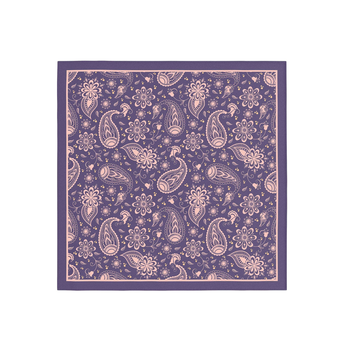Twilight Paisley Silk Bandana Scarf – 50 × 50 cm