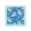 Azure Paisley Silk Bandana Scarf – 50 × 50 cm