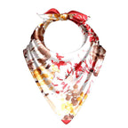 Autumn Watercolour Bloom Silk Bandana Scarf – 50 × 50 cm