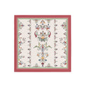 Ivory Rococo Floral Silk Bandana Scarf – 50 × 50 cm
