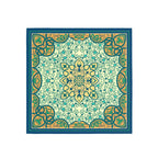 Mint Moorish Garden Silk Bandana Scarf – 50 × 50 cm