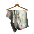 Ivory Folk Garden Silk Square Scarf – 65 × 65 cm