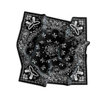 Black Butterfly Paisley Silk Bandana Scarf – 50 × 50 cm