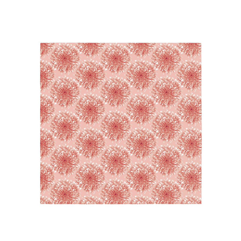 Coral Lace Floral Silk Bandana Scarf – 50 × 50 cm
