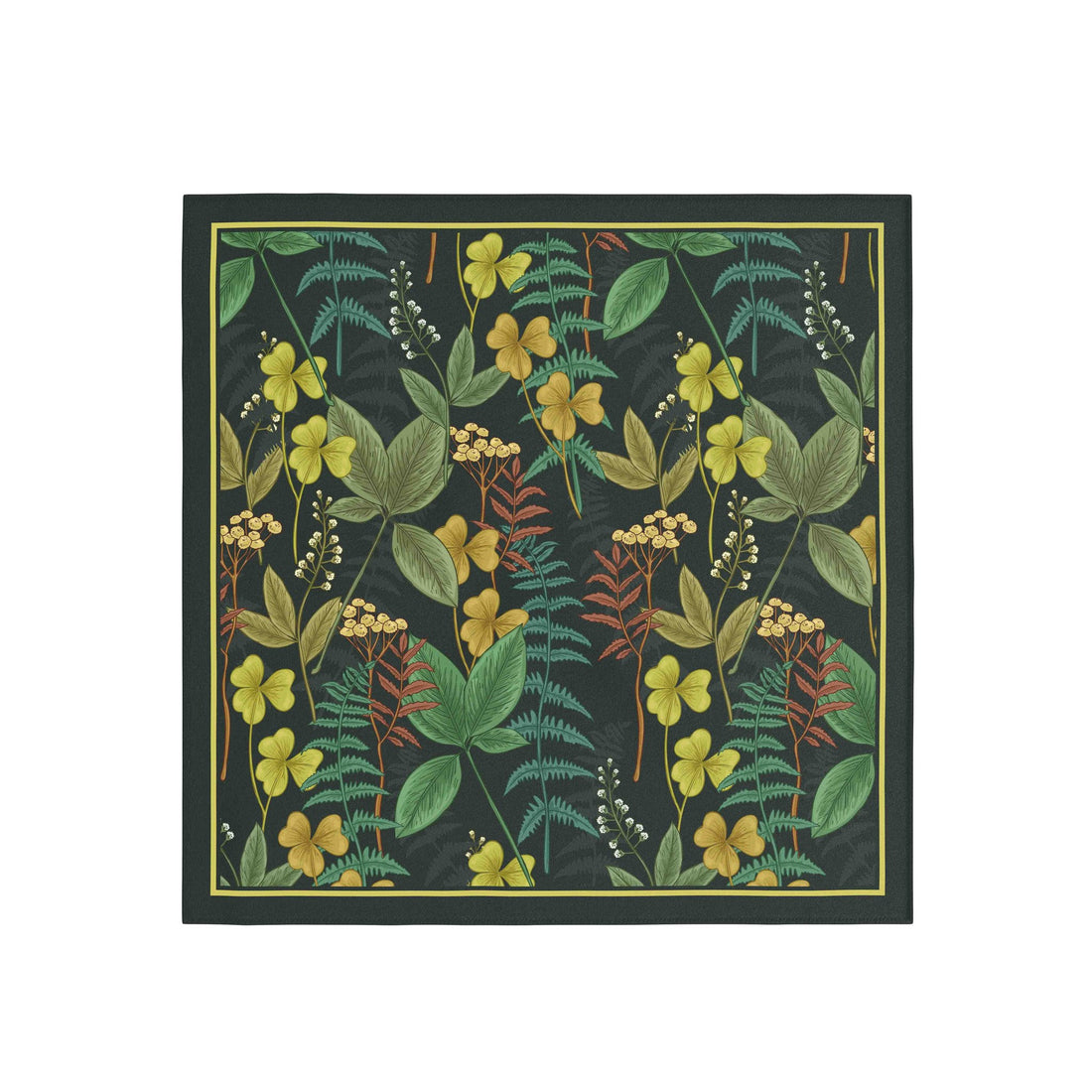 Forest Floor Botanica Silk Bandana Scarf – 50 × 50 cm