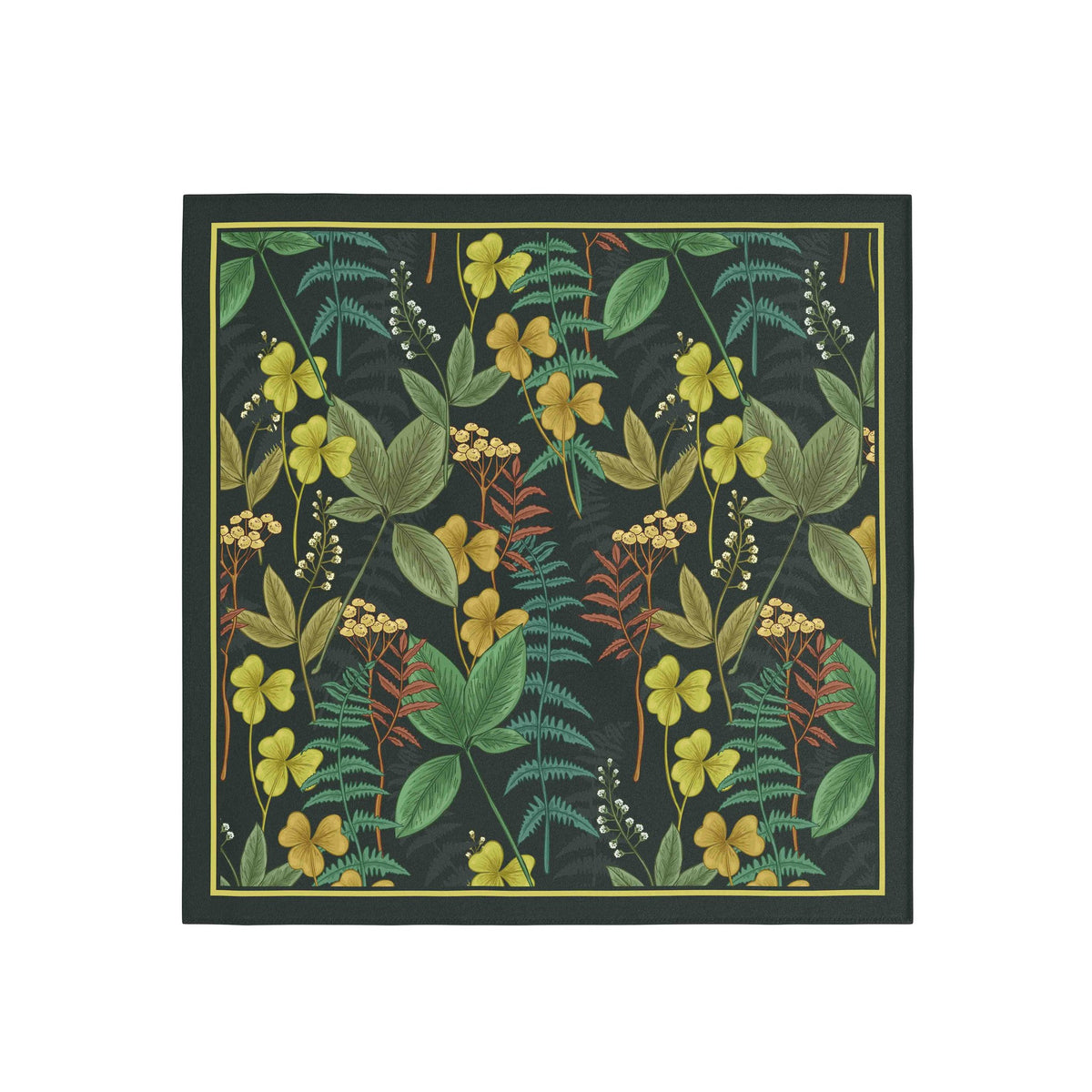 Forest Floor Botanica Silk Bandana Scarf – 50 × 50 cm