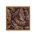 Midnight Fern Cocoa Silk Bandana Scarf – 50 × 50 cm