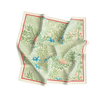 Sage Fern Willow Silk Bandana Scarf – 50 × 50 cm