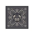 Charcoal Paisley Silk Bandana Scarf – 50 × 50 cm