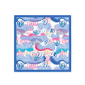 Blue Lagoon Doodle Silk Bandana Scarf – 50 × 50 cm