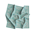 Seafoam Lace Paisley Silk Bandana Scarf – 50 × 50 cm