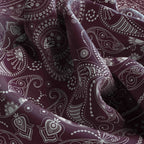 Plum Paisley Silk Bandana Scarf – 50 × 50 cm