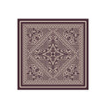 Plum Geometric Silk Bandana Scarf – 50 × 50 cm
