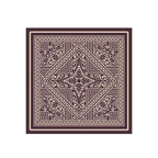 Plum Geometric Silk Bandana Scarf – 50 × 50 cm