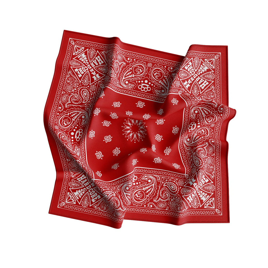 Classic Red Paisley Silk Bandana Scarf – 50 × 50 cm