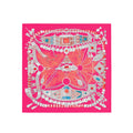 Fuchsia Jewel Bow Silk Bandana Scarf – 50 × 50 cm