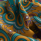 Mango Swirl Medallion Silk Bandana Scarf – 50 × 50 cm
