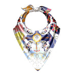 Saffron Garden Chain Silk Bandana Scarf – 50 × 50 cm