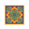 Mango Swirl Medallion Silk Bandana Scarf – 50 × 50 cm