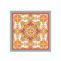 Saffron Tile Mosaic Silk Bandana Scarf – 50 × 50 cm