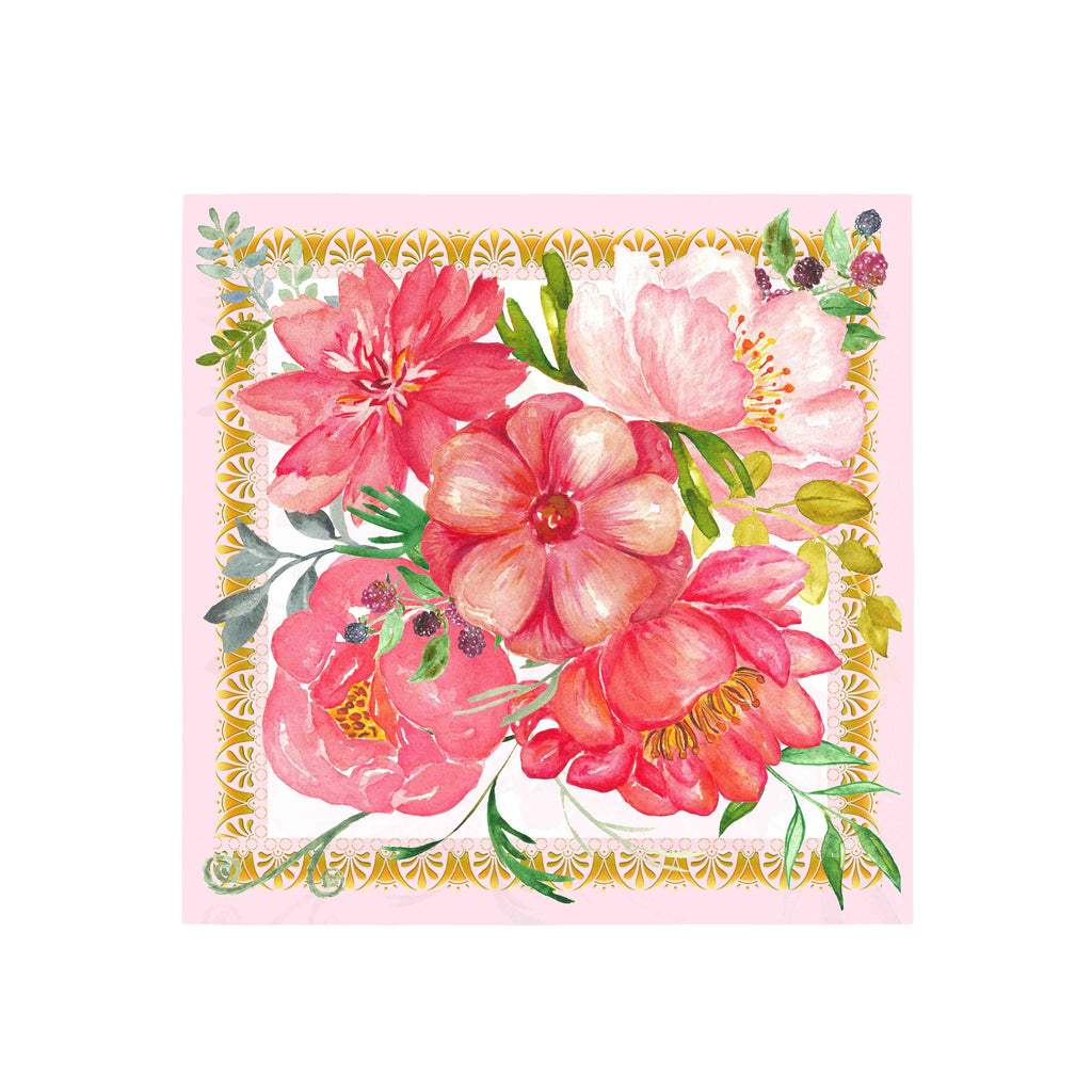 Hibiscus Watercolour Silk Bandana Scarf – 50 × 50 cm