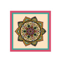 Folk Mandala Blush Silk Bandana Scarf – 50 × 50 cm