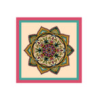 Folk Mandala Blush Silk Bandana Scarf – 50 × 50 cm