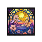 Sunrise Stained Glass Silk Bandana Scarf – 50 × 50 cm