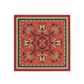 Terracotta Folk Medallion Silk Bandana Scarf – 50 × 50 cm