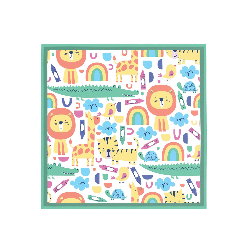 Little Safari Rainbow Silk Bandana Scarf – 50 × 50 cm
