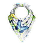 Butterfly Garden Mint Silk Bandana Scarf – 50 × 50 cm