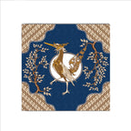 Royal Heron Navy Silk Shawl Wrap – 100 × 100 cm