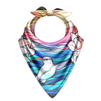 Hummingbird Stained Glass Silk Bandana Scarf – 50 × 50 cm