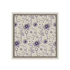 Celestial Keys & Moths Silk Bandana Scarf – 50 × 50 cm