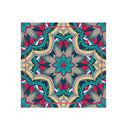 Fuchsia Mandala Burst Silk Bandana Scarf – 50 × 50 cm