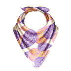 Lilac Paisley Swirl Silk Bandana Scarf – 50 × 50 cm
