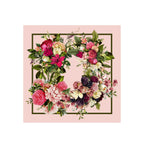 Rose Wreath Blush Silk Shawl Wrap – 100 × 100 cm