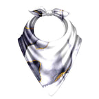 Smoke Marble Gold Vein Silk Bandana Scarf – 50 × 50 cm