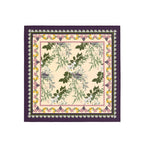 Jasmine Vine Plum Border Silk Bandana Scarf – 50 × 50 cm