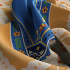 Moroccan Door Saffron Silk Bandana Scarf – 50 × 50 cm