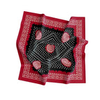 Scarlet Paisley Diamond Silk Bandana Scarf – 50 × 50 cm