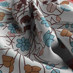 Coral Twig Botanica Silk Bandana Scarf – 50 × 50 cm