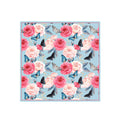 Rose & Butterfly Sky Silk Bandana Scarf – 50 × 50 cm