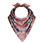 Navy Persian Kilim Silk Bandana Scarf – 50 × 50 cm