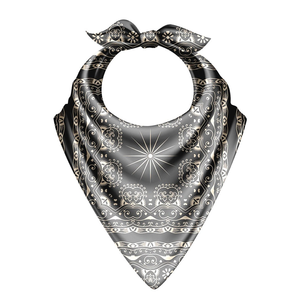Slate Ornament Silk Bandana Scarf – 50 × 50 cm