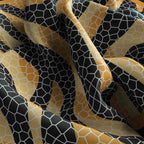 Tiger Stripe Mosaic Silk Bandana Scarf – 50 × 50 cm