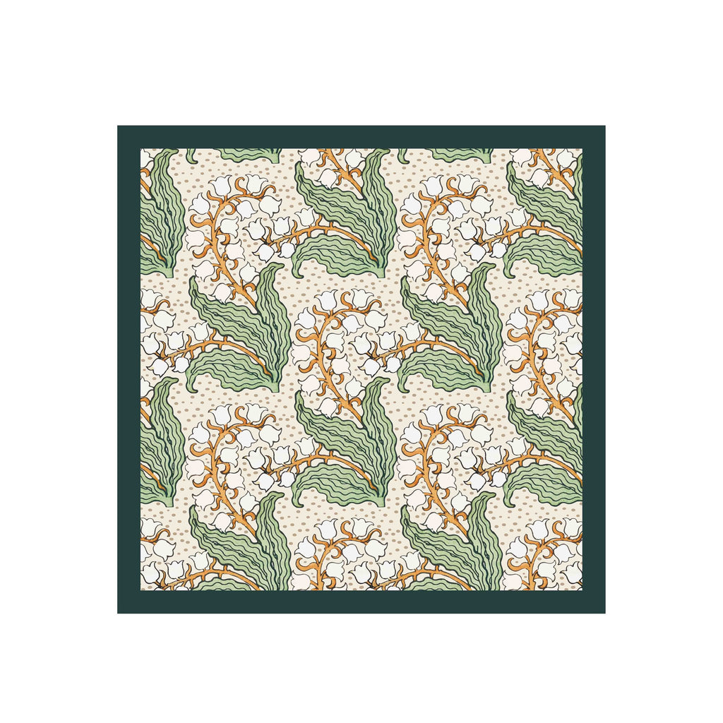Forest Cherry Blossom Silk Shawl Wrap – 100 × 100 cm