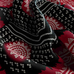 Scarlet Paisley Diamond Silk Bandana Scarf – 50 × 50 cm