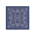 Denim Paisley Silk Bandana Scarf – 50 × 50 cm
