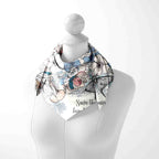 Beautiful Feelings Floral Sketch Silk Square Scarf – 65 × 65 cm